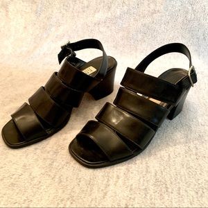 Enzo Angiolini black gladiator sandals with heel